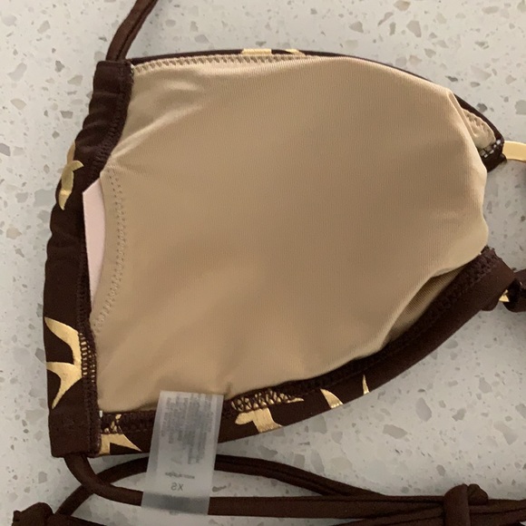 NWOT VICTORIA’S SECRET Brown And Gold Bird Print Padded Bikini - Picture 5 of 14